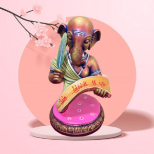 Gradient Ganesh Murti with Feather Pen