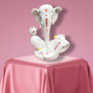 Divine Scribe Ganesh: Hand-Painted Sculpture in Various Colors