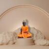 Orange buddha sculpture