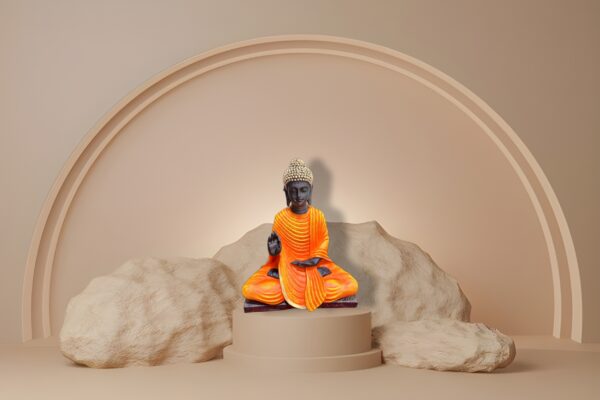 Orange buddha sculpture