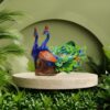 Twin Peacock Lovebirds Statue