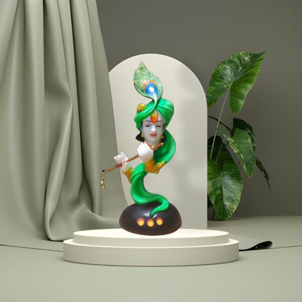Krishna murti with a flute green