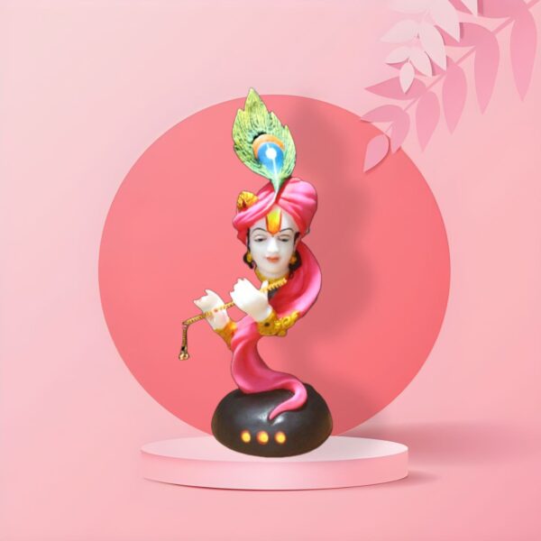 krishna murti with a flute pink