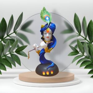 Krishna murti with a flute blue