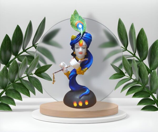 Krishna murti with a flute blue