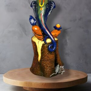 Ganesh Murti on Tree Trunk with Mushak Raj - Stylish and Meaningful Home Decor
