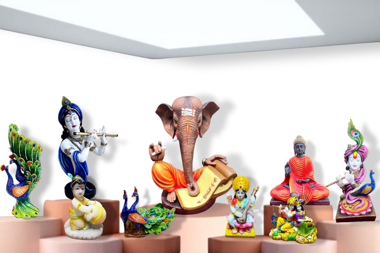 Premium home decor sculpture depicting decoration Ganesh murti, intricately crafted to elevate living spaces with timeless grace, from Murti Artistry.