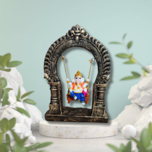 Premium Handpainted Ganesha Jhula Sculpture - Pattern 3