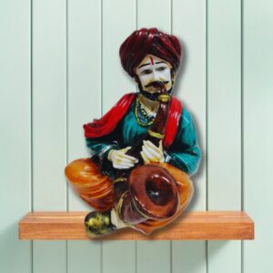 Decorative Rajasthani musician sculpture, adding a touch of Rajasthani flair to your living space.