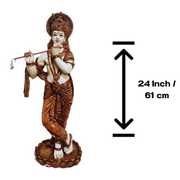 handpainted krishna playing flute murti