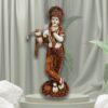 handpainted krishna murti playing flute