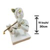krishna murti, white krishna murti, krishna statue, krishna idol, pooja murti, hindu god murti, krishna playing flute, table top murti, home decor, spiritual decor, religious gifts, vastu, meditation, yoga, krishna janmashtami, gift for krishna devotee, made in india