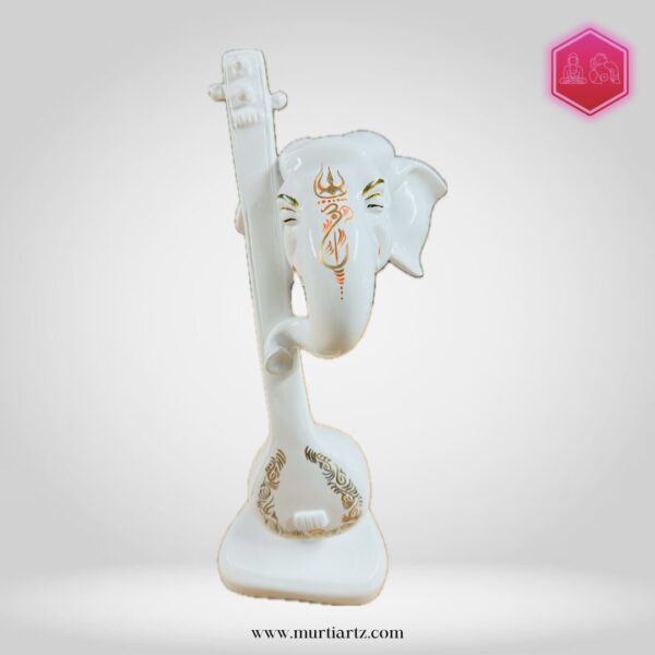 Ganesh Murti, White Ganesh, Ganesha playing Veena, 14 inch Murti, Tabletop Ganesh, Puja Murti, Living Room Murti, Auspicious Murti, White idol, Hindu idol, Ganesha idol, Ganesha statue, Veena Ganesha, Ganesha with Veena, murti for home, murti for gifting, religious idol, indian god idol, indian religious idol, god murti, god idol, hindu god murti, hindu religious idol, ganesha pooja murti, ganesha murti for home, ganesha murti for puja, ganesha vigraha, white ganesha vigraha, ganesha idol online, buy ganesha murti online, ganesh chaturthi murti, eco friendly ganesha murti.