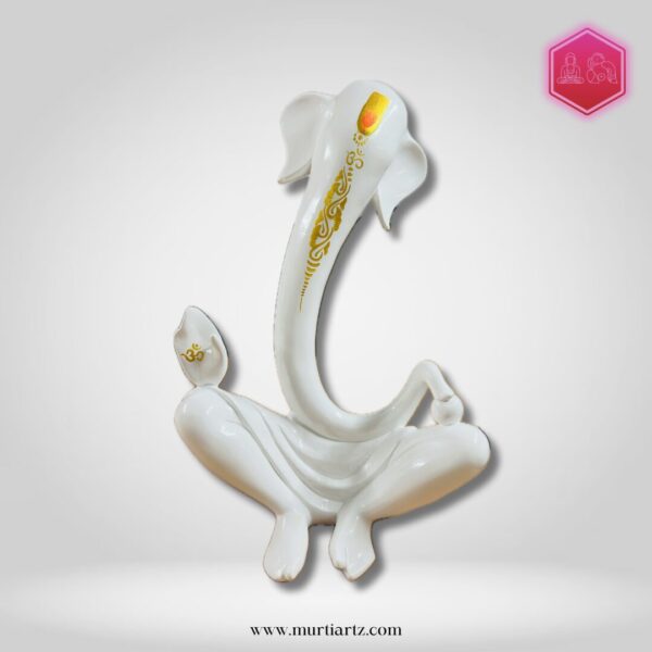Ganesh Murti, Ganesh idol, White Ganesh, Marble Ganesh, Resin Ganesh, Puja Murti, Tabletop Murti, Home Decor, Spiritual Decor, Indian Gifts, Religious Gifts, Ganesha Chaturthi, Ganeshotsav, Hindu Gods, Hindu Murti, White Marble, Imported Resin, Exquisite Craftsmanship, Serene Statue, Peaceful Idol, Devotional Gift.