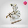 krishna murti, white krishna murti, krishna statue, krishna idol, pooja murti, hindu god murti, krishna playing flute, table top murti, home decor, spiritual decor, religious gifts, vastu, meditation, yoga, krishna janmashtami, gift for krishna devotee, made in india